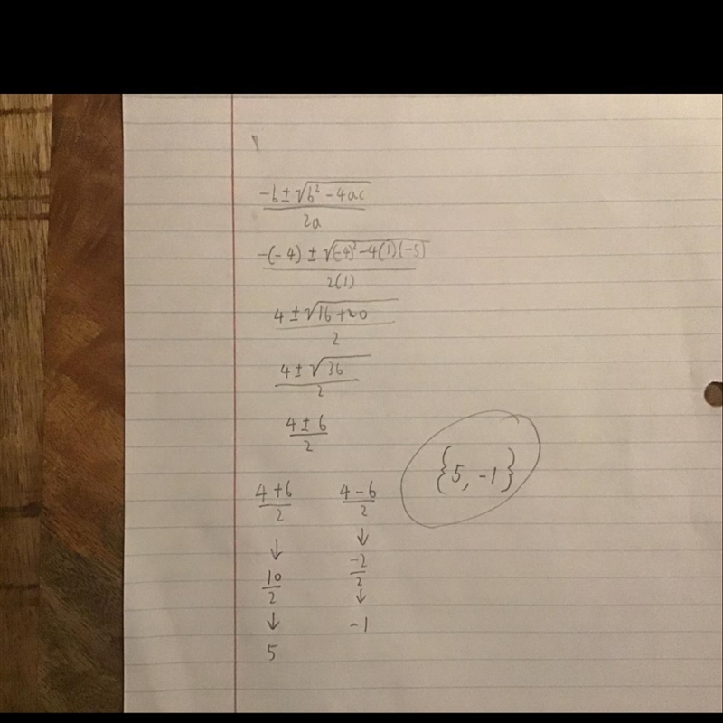 Algebraically, find the roots of x² - 4x - 5=0,​-example-1