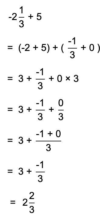 Solve -2 1/3 - (-5)= A: 2 2/3 B: 3 2/3 C: 3 1/3 D: -7 1/3-example-1