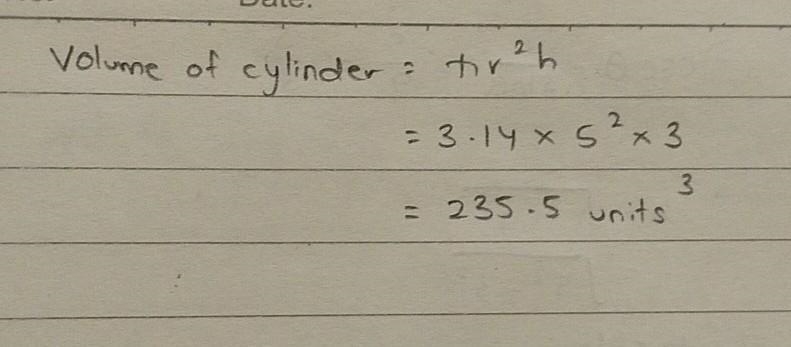 Find the volume of the cylinder. Either enter an exact answer in terms of IT or use-example-1