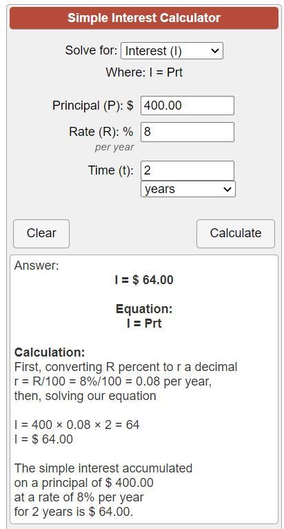 I borrowed $400 to buy an MP3 player. I got a two-year loan, and the lender is charging-example-1