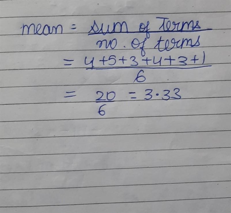 Solve the mean of 4,5,3,4,3,1-example-1