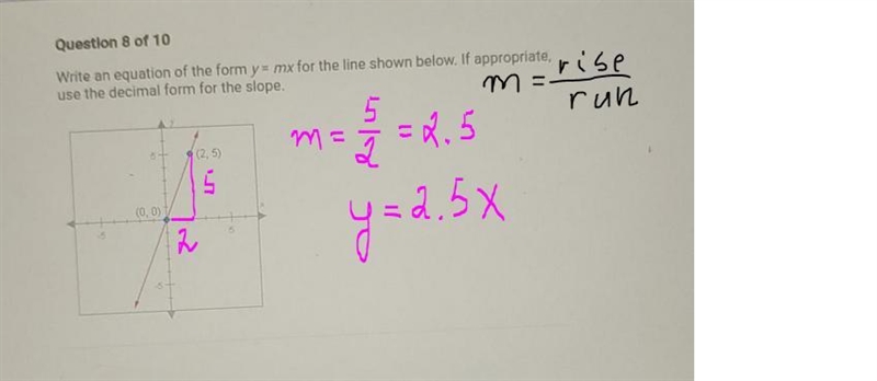 write an equation of the form y equals MX for the line shown below if appropriate-example-1