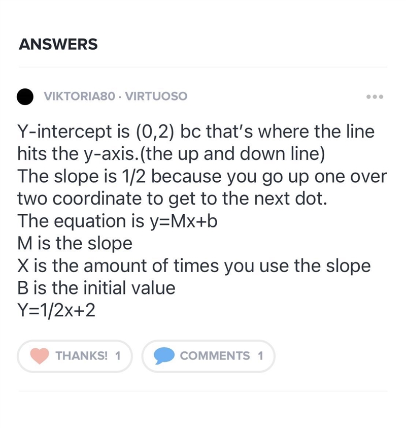 Use the information below to answer the following questions. Find the slope and initial-example-1