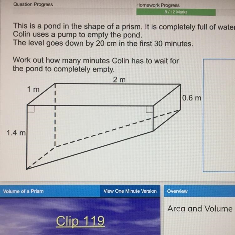 This is a pond in the shape of a prism. It is completely full of water Colin uses-example-1