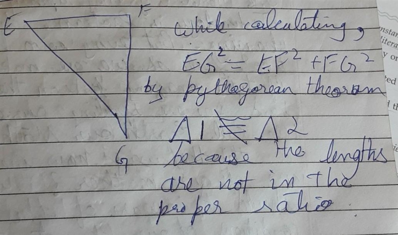 1. Find the lengths of the sides of each triangle. 2. Explain why the Triangles are-example-1