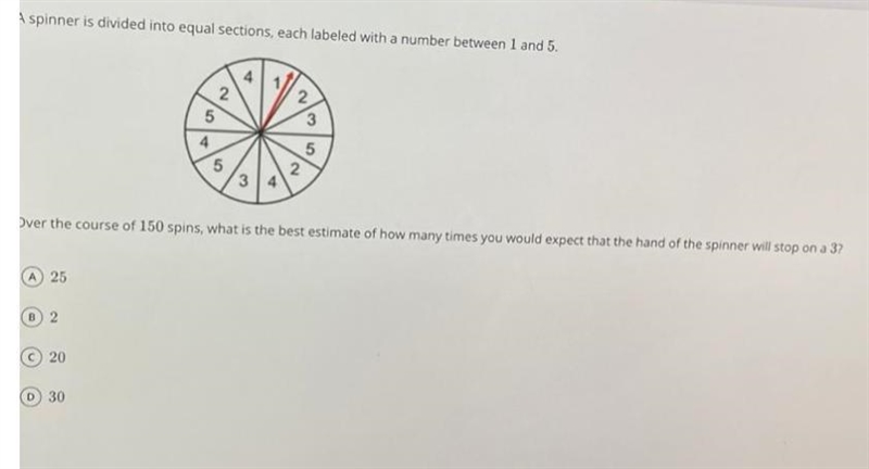 A spinner is divided into equal sections, each labeled with a number between 1 and-example-1