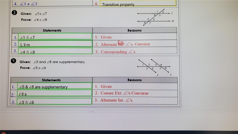 Parallel Lines Given and Proof. Geometry. Please actually answer it. Don't do 2 or-example-4