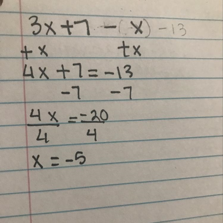 3x + 7 + -X - 13 ￼plz help-example-1