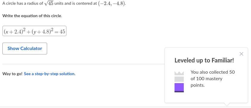 A circle has a radius of \sqrt{45} 45 ​ square root of, 45, end square root units-example-1