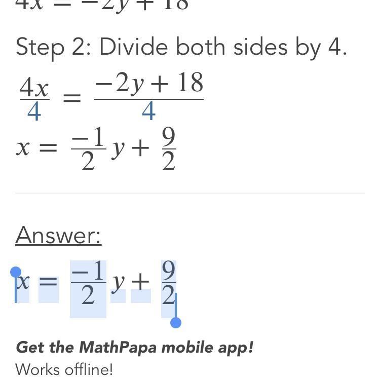 4x+2y=18, 5x+4y=13 what is the value of x and y-example-1