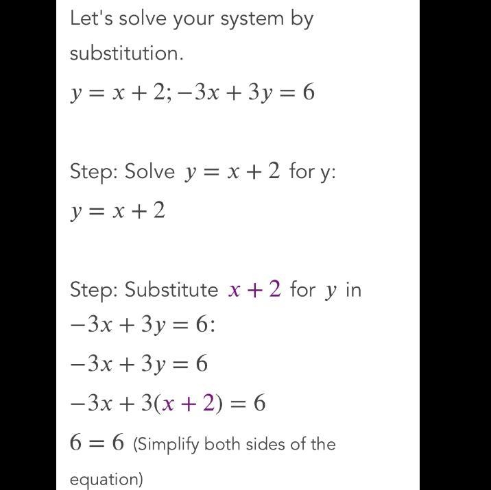 Y = x + 2 -3x + 3y = 6-example-1