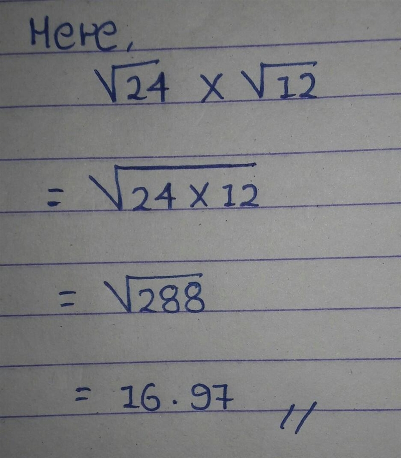 Simplify: V24 x V12 a. 6 b. 212 c. 28 d. 122-example-1