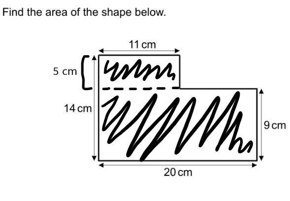 ￼find the area of the shape below-example-1