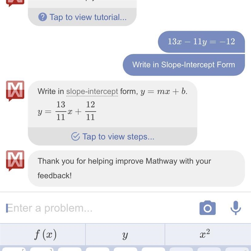 What is the slope intercept form of 13x-11y=-12-example-1