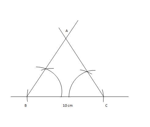 Problem: Construct a triangle with interior angle measures of 60° and 60°. Let one-example-1