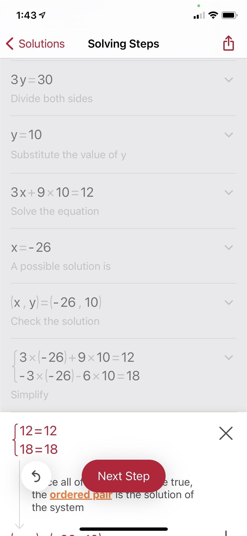 3x+9y=12 -3x-6y=18 Solve the system by using elimination​-example-1