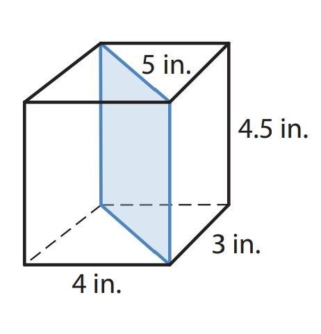 Lyle sliced a block of cheese along a diagonal into two triangular prisms as shown-example-1