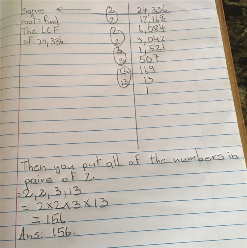 3) Find the square root of these numbers by division method . 24336 I want full answer-example-1