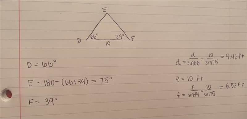 I NEED HELP ! this is trigonometry, have to use the sine law and show work-example-1