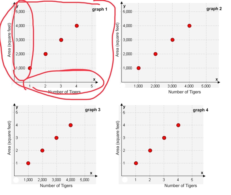 Which graph shows the relationship between the number of tigers and the total number-example-2