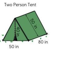 Terrific Tents has a new two-person tent. If the material costs $0.02 per square inch-example-1