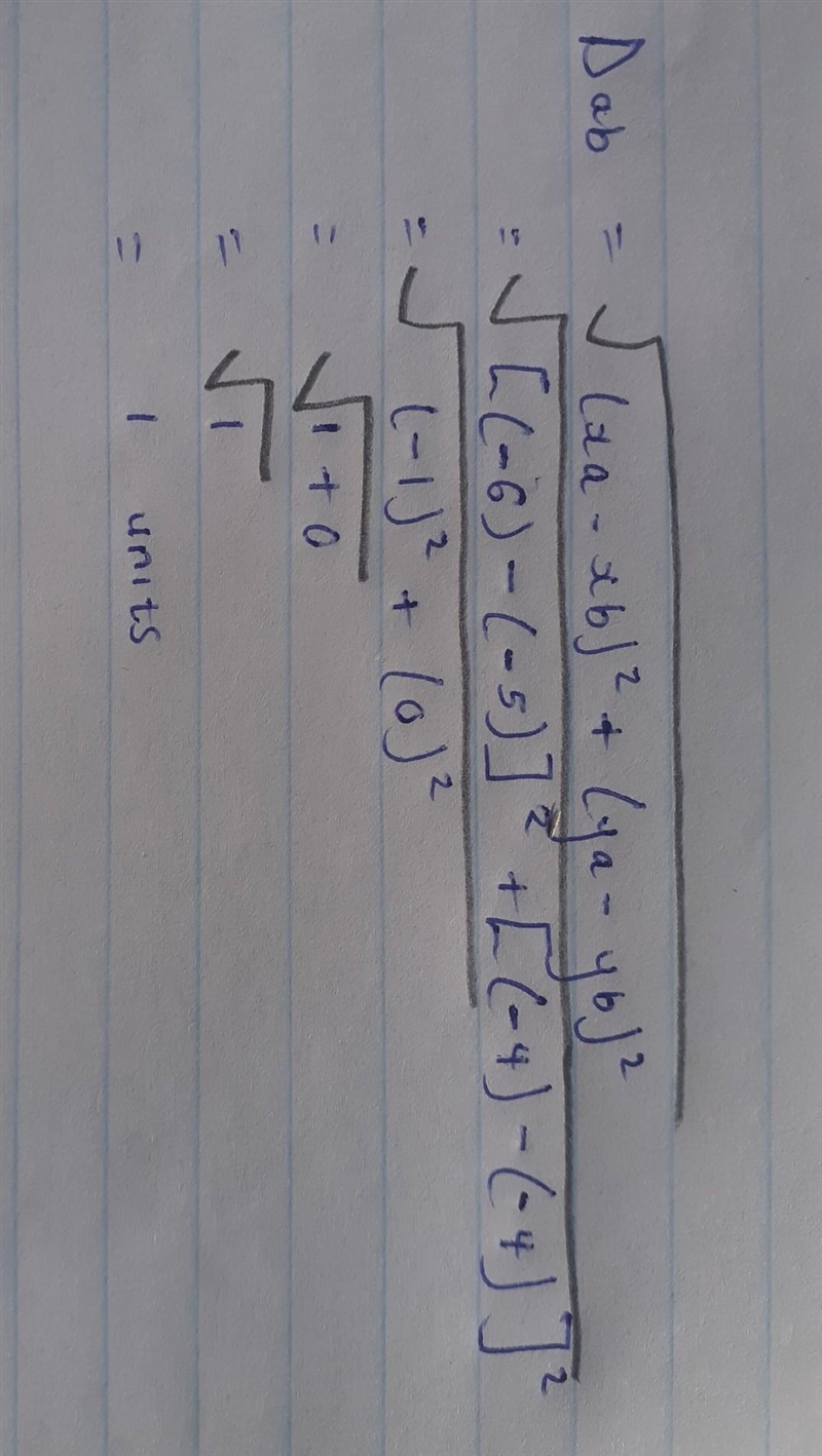 What is the distance between (-6-4) and (-5,-4)​-example-1