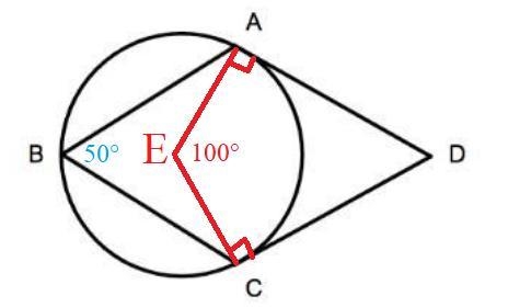 Find angle D if angle B = 50-example-1