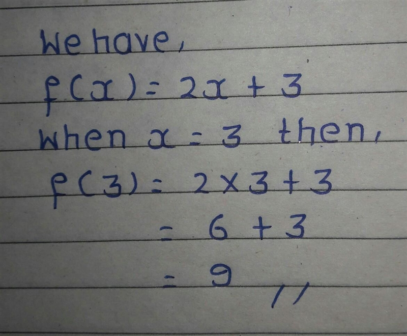 5. What is the value of the function f(x) = 2x + 3 for an input value of 3? A.12 B-example-1