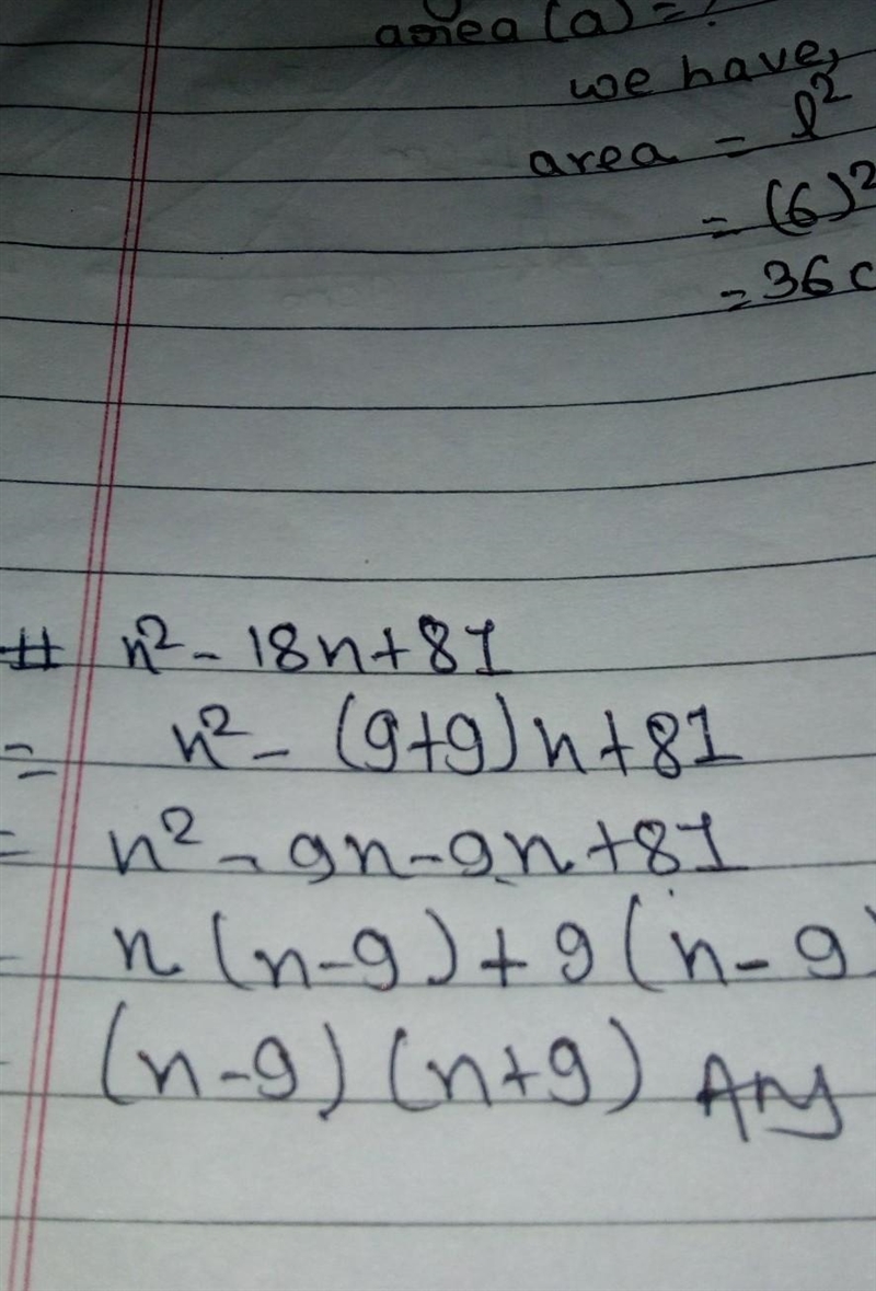 X2 - 18x + 81 True or False? Your FACTOR is when you SQUARE your B value.-example-1