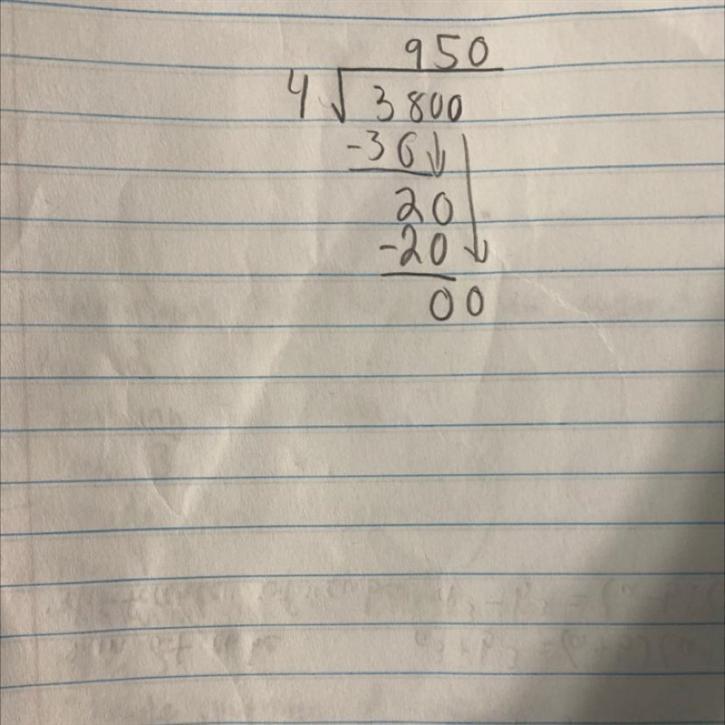 3800 divided by 4, I know it’s 950 but I need to know how to get 950-example-1