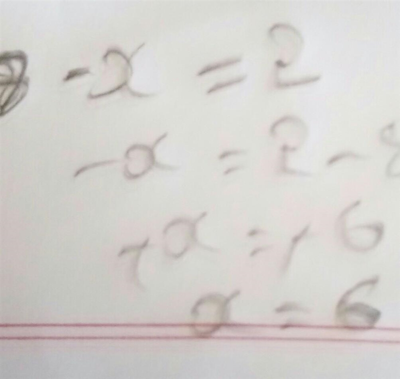 7)On subtracting 8 from x, the result is 2 . Form a linear equation for the statement-example-1