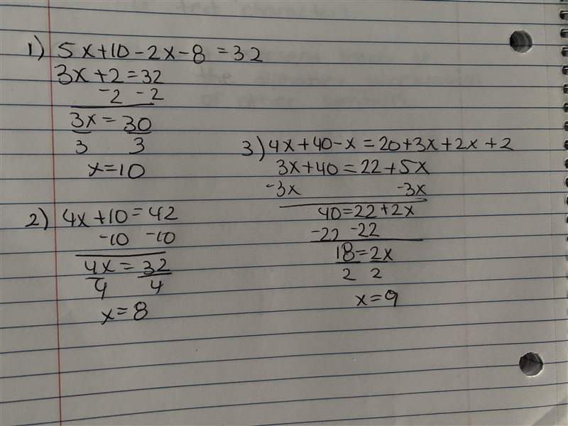 Use combining like terms to solve the multi-step equations, find your answers in the-example-1