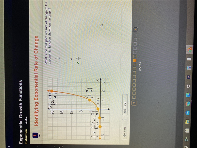 What is the multiplicative rate of change of the exponential function shown on the-example-1