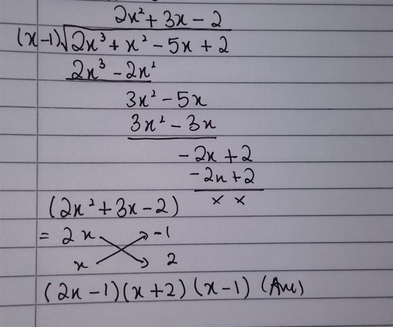 The polynomial 2x³ + qx² + rx + 2 has a factor (x - 1) and leaves a remainder of 12 when-example-2