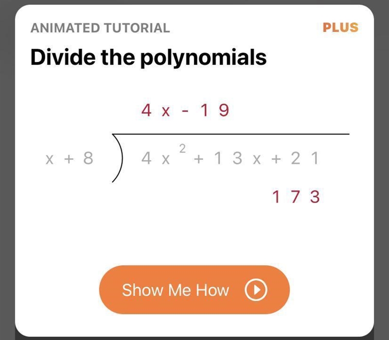 Divide f)(4b²+13b + 21) ÷(b+8)​-example-1