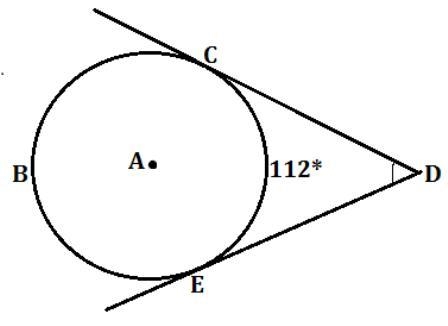 Lines CD and DE are tangent to circle A shown below: Lines CD and DE are tangent to-example-1