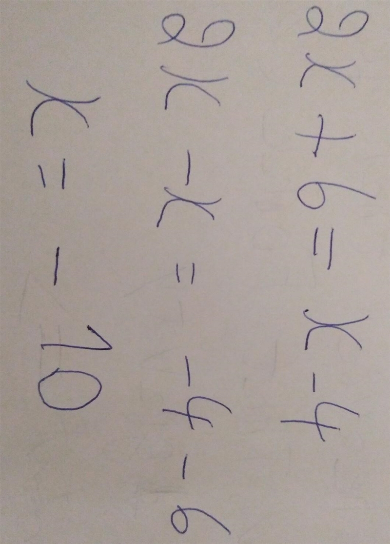 2x+6=x-4 Solve this equation-example-1