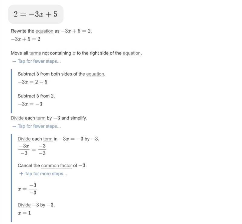 Y=-3x+5, a possible solution is when y=2. What does x equal?-example-1