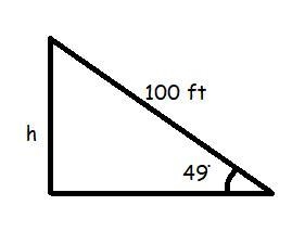 Given you or a person holding a kite string 100 feet long write and draw what the-example-1