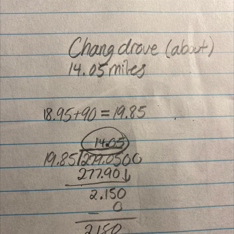 Chang rented a truck for one day. There was a base fee of $18.95, and there was an-example-1