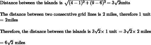 On a coordinate grid, an island is located at (1,6). Another island is located at-example-1