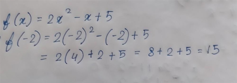 Find f(-2) if f(x)= 2x^2-x+5-example-1