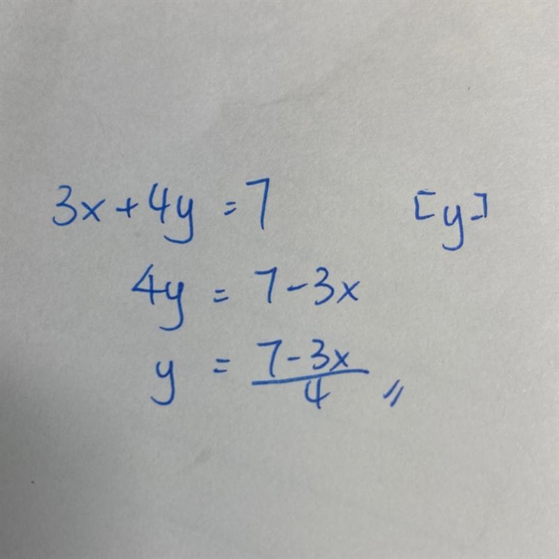 3х+4y=7 make y subject​-example-1