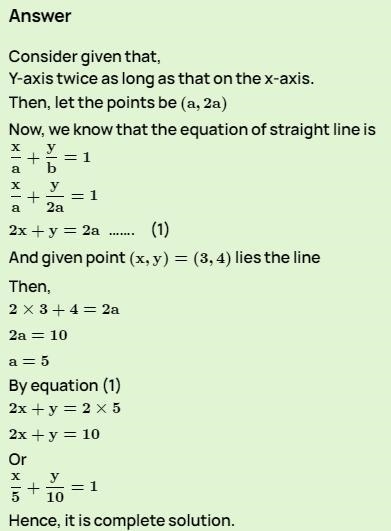 19. Find the equation of straight line which passes through the point (3, 4) and makes-example-1