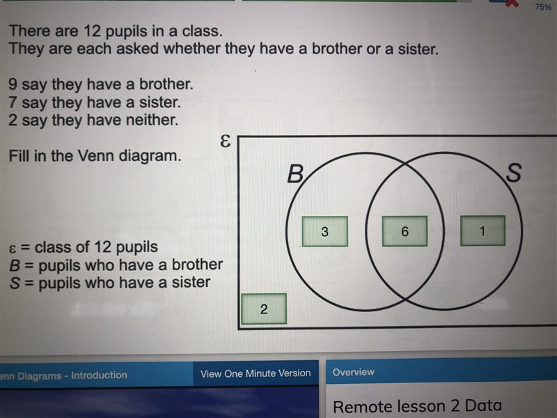 there are 12 pupils in class. they are asked whether each have a brother or a sister-example-1