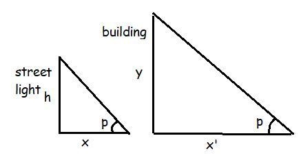 A 12 feet tall street light is making an 18 feet shadow at the same time in nearby-example-1