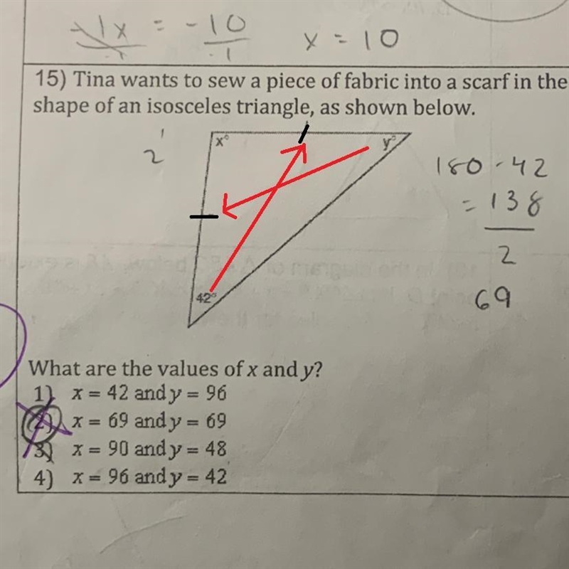 [GEOMETRY] I now know that x=96 and y=42. But why is this? Is there an easier a to-example-1