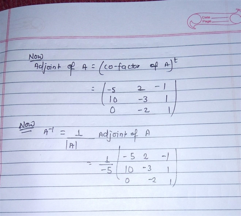 Given the value of A in the diagram , Find ; a. {A}^( - 1) b. Show that A\cdot {A-example-2