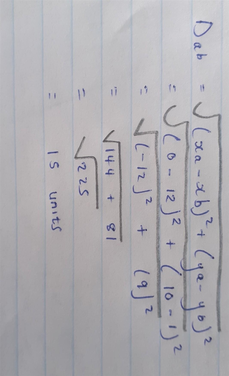 Find the distance between (0, 10) and (12.1)-example-1