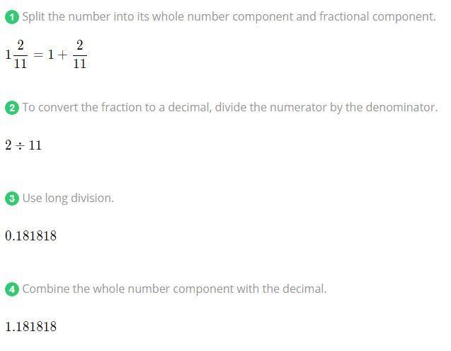 Write 1 2/11 as a decimal-example-1